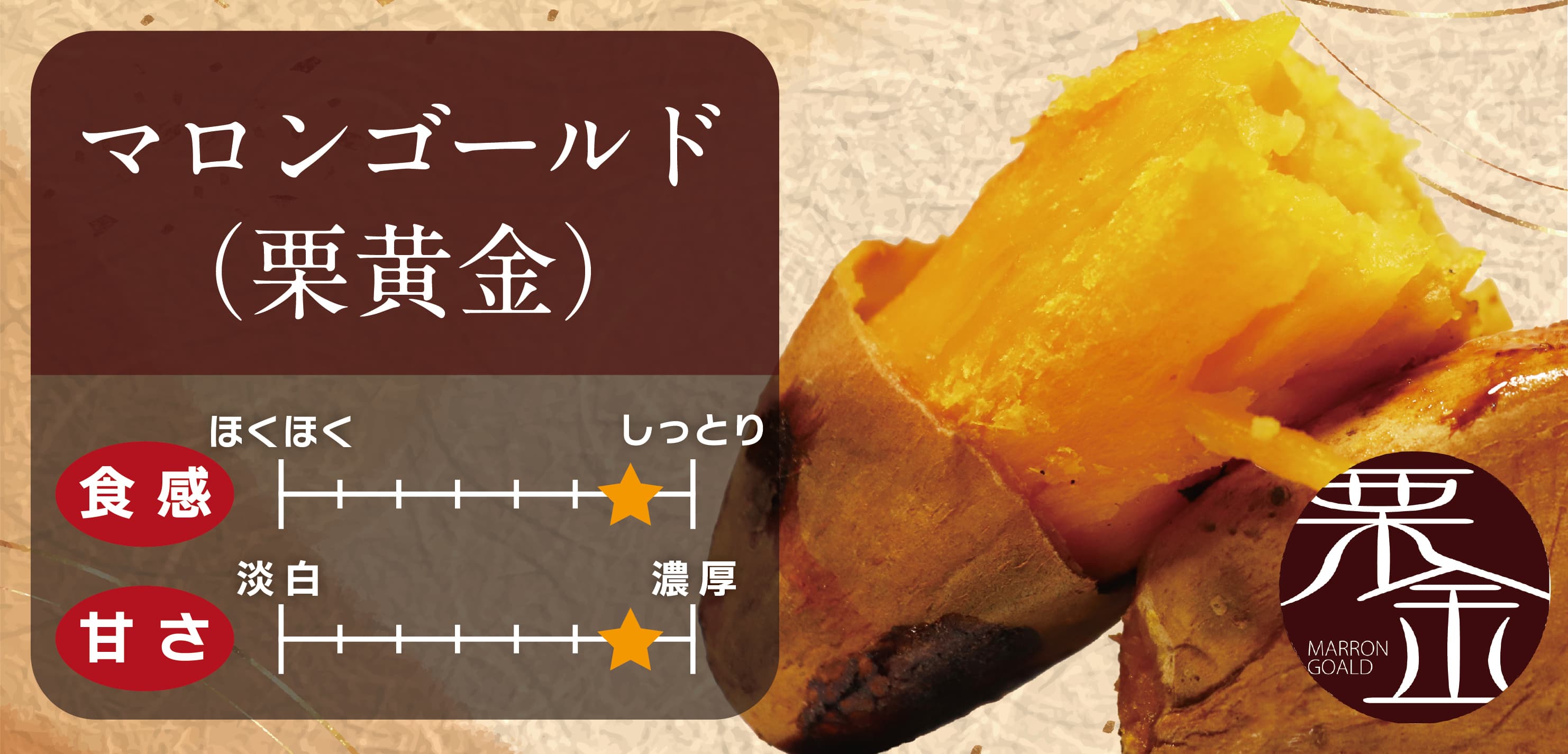 スマホ用マロンゴールドバナー画像